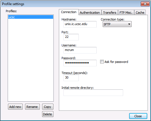 Profile Settings